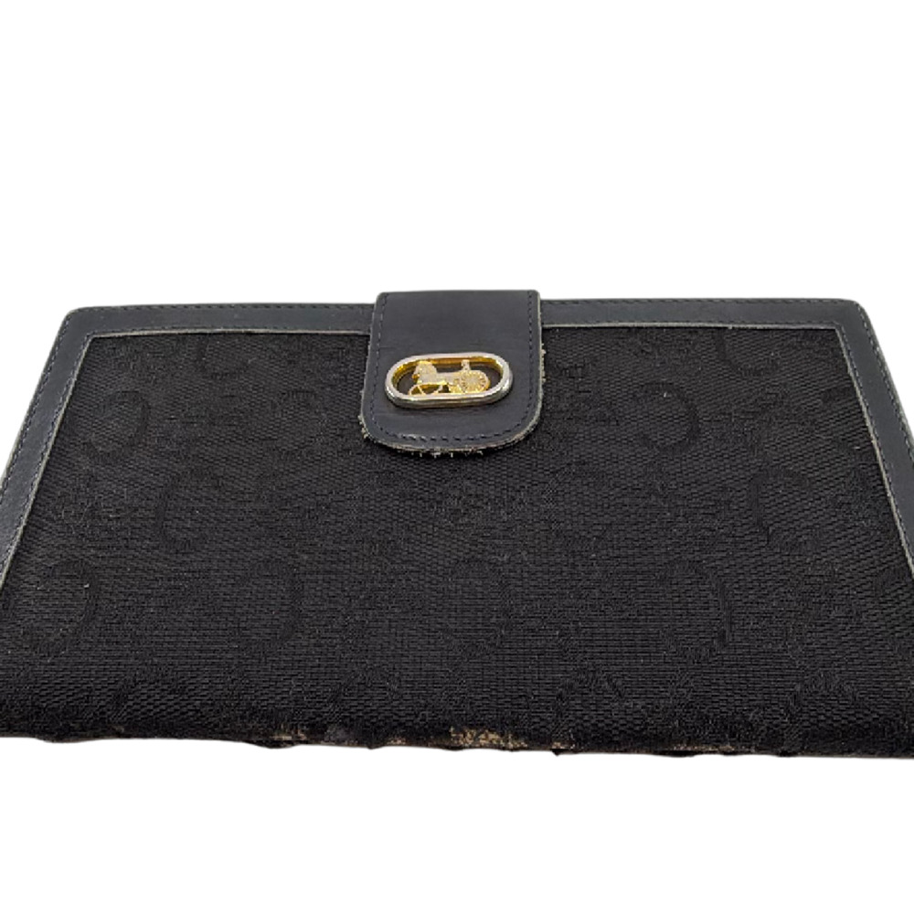 Celine Sulky Continental Flap Black Macadam Canvas Wallet